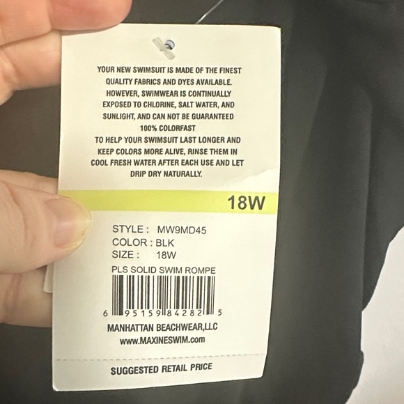 Maxine of Hollywood Jersey Swim Romper One Piece/Cover Up (Plus Size) - Picture 5 of 14